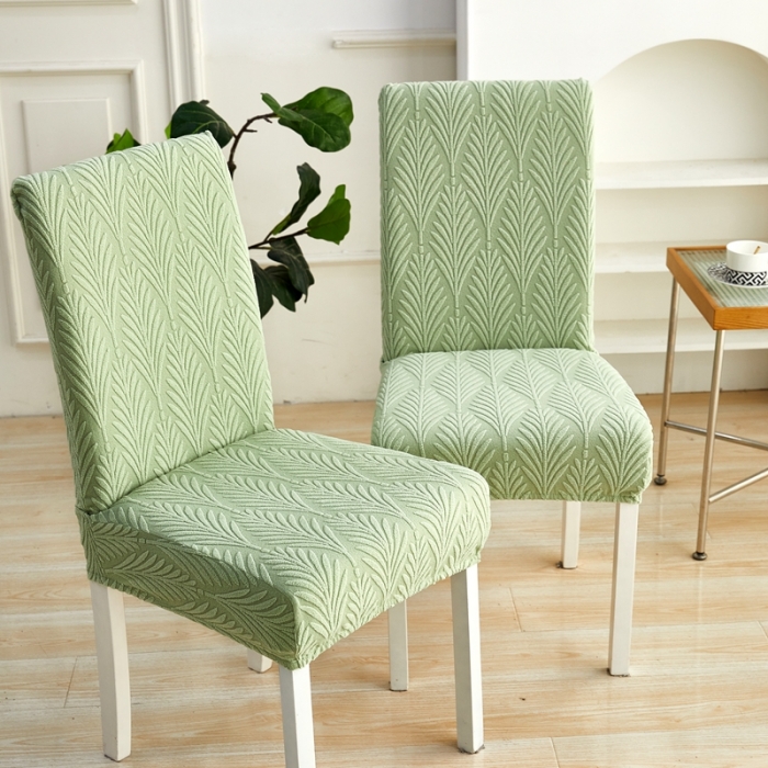 91家纺网 家纺一手货源 找家纺 逐日沙发套 2023新款提花椅子套-叶恋系列 叶恋-抹茶色