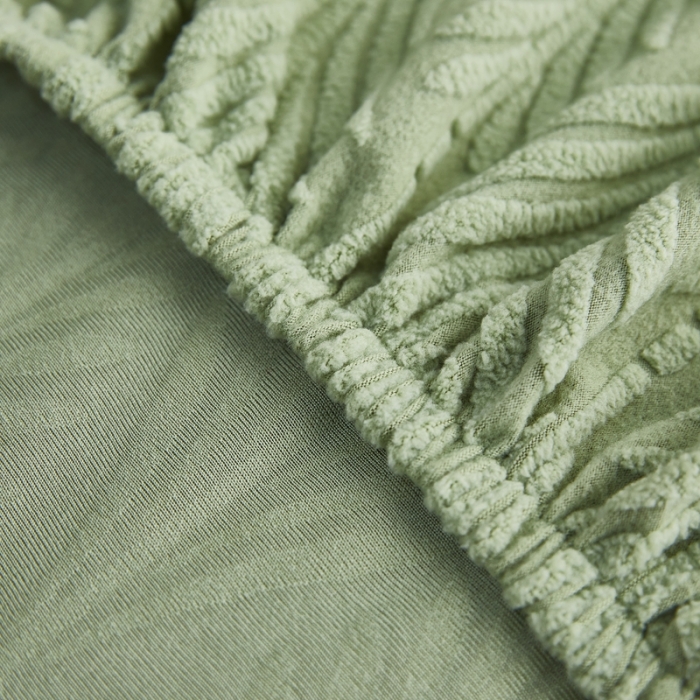 91家纺网 家纺一手货源 找家纺 逐日沙发套 2023新款提花椅子套-叶恋系列 叶恋-抹茶色