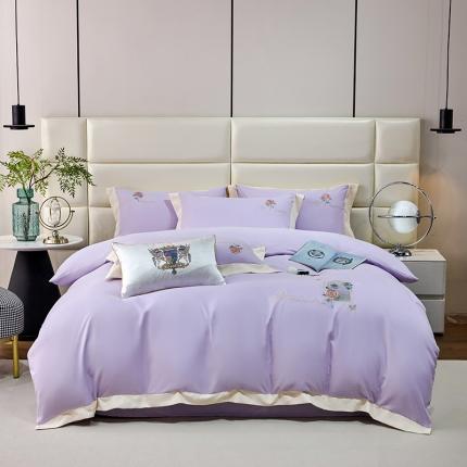 91家纺网 家纺一手货源 找家纺 （总）凯艾玲 2023新款法式浪漫系列磨毛细斜纹刺绣四件套