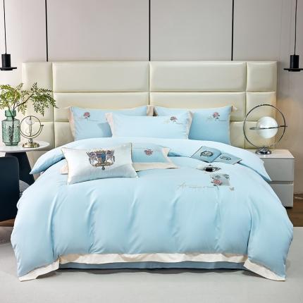 91家纺网 家纺一手货源 找家纺 （总）凯艾玲 2023新款法式浪漫系列磨毛细斜纹刺绣四件套