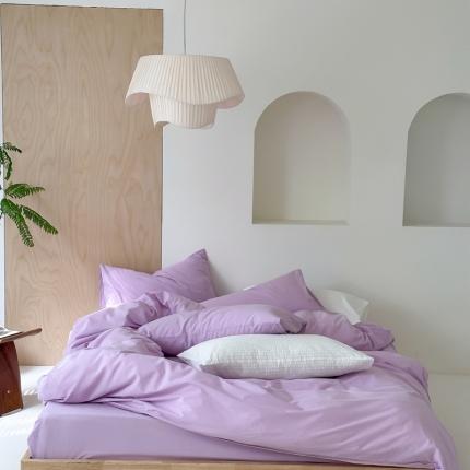 91家纺网 家纺一手货源 找家纺 云上 2023新款全棉色织水洗纯色四件套 浅紫