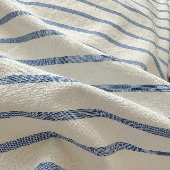 91家纺网 家纺一手货源 找家纺 玖弘 2023新款亲肤水洗条纹四件套 蓝灰条