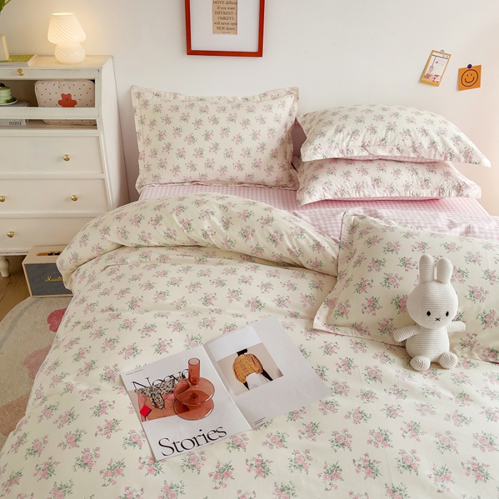 91家纺网 家纺一手货源 找家纺 柠馨 2023新款13376全棉单被套 花语