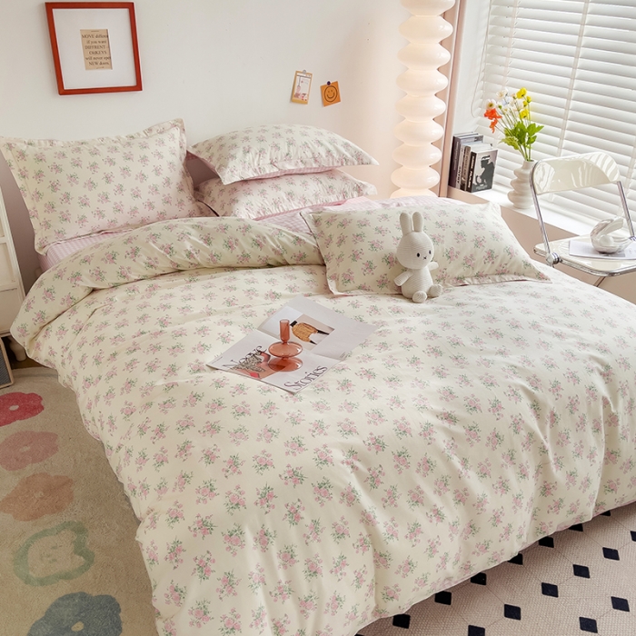 91家纺网 家纺一手货源 找家纺 柠馨 2023新款13376全棉单被套 花语