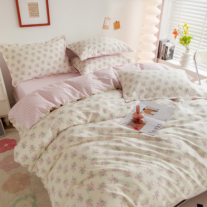 91家纺网 家纺一手货源 找家纺 柠馨 2023新款13376全棉单被套 花语