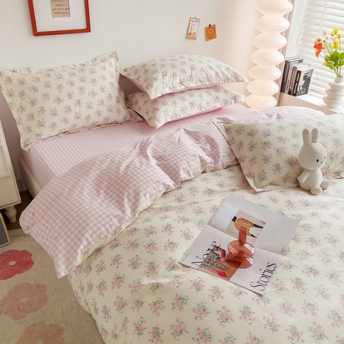 91家纺网 家纺一手货源 找家纺 柠馨 2023新款13376全棉单被套 花语