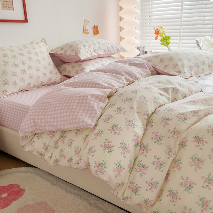 91家纺网 家纺一手货源 找家纺 柠馨 2023新款13376全棉单被套 花语