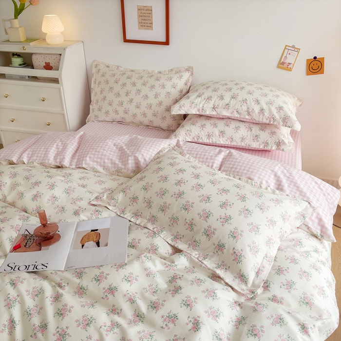 91家纺网 家纺一手货源 找家纺 柠馨 2023新款13376全棉单被套 花语