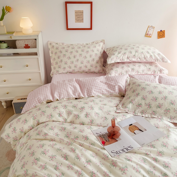 91家纺网 家纺一手货源 找家纺 柠馨 2023新款13376全棉单被套 花语