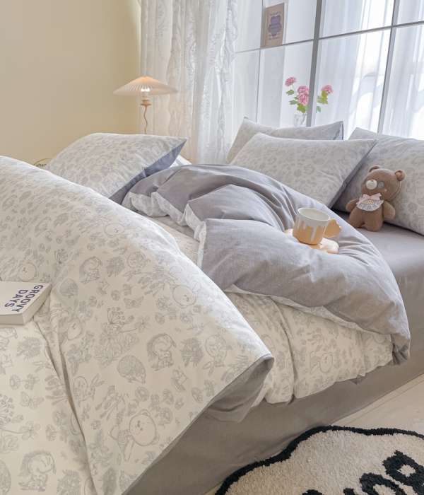 91家纺网 家纺一手货源 找家纺 柠馨 2023新款13376全棉单被套 可爱森林