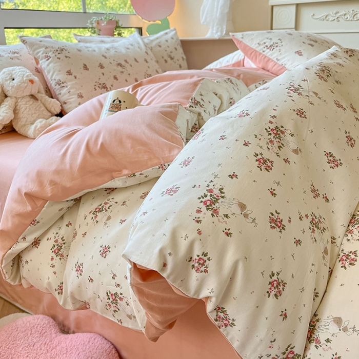 91家纺网 家纺一手货源 找家纺 柠馨 2023新款13376全棉单被套 春韵