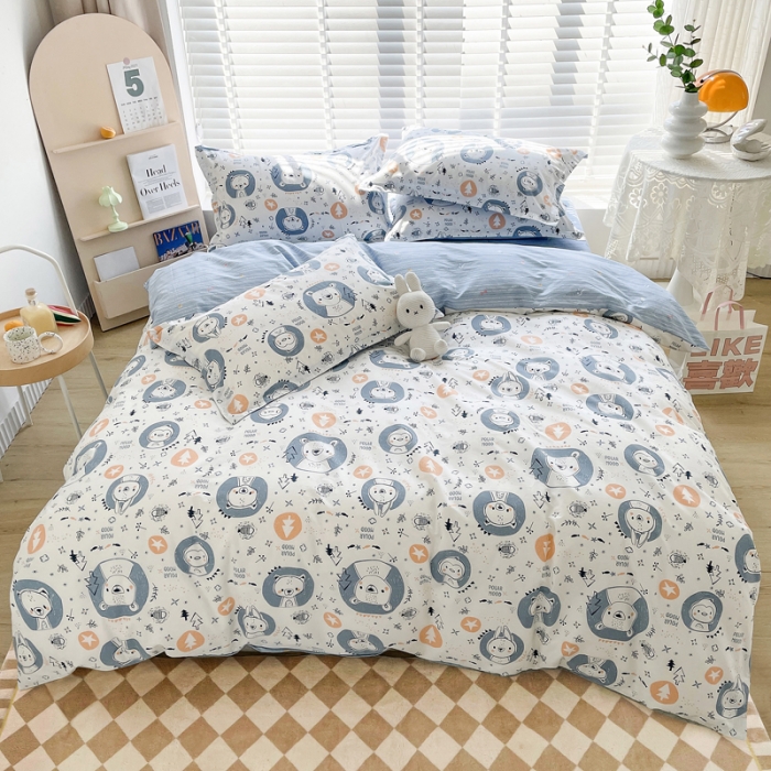 91家纺网 家纺一手货源 找家纺 柠馨 2023新款13376全棉单品枕套 萌主熊熊