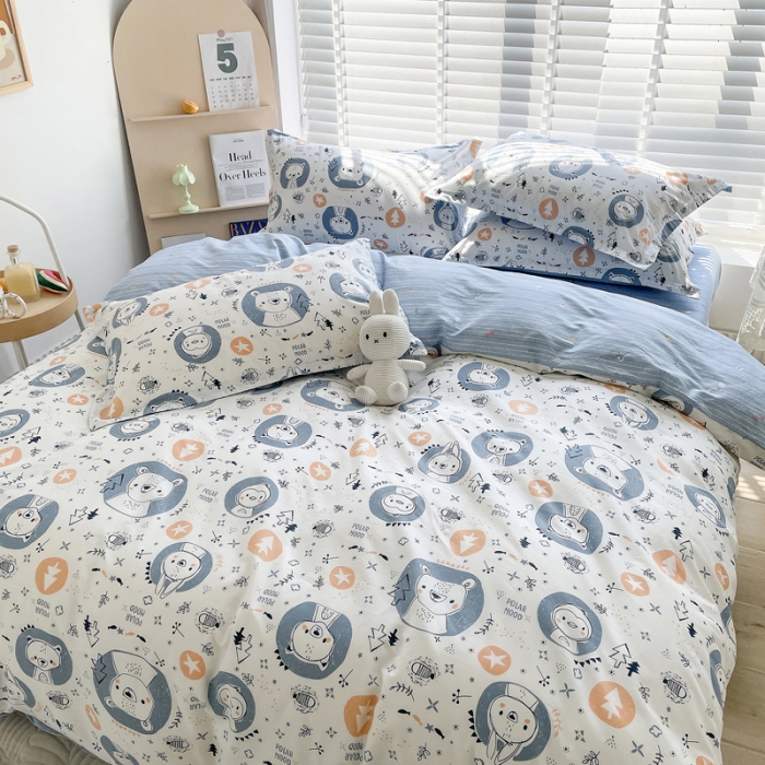 91家纺网 家纺一手货源 找家纺 柠馨 2023新款13376全棉单品枕套 萌主熊熊