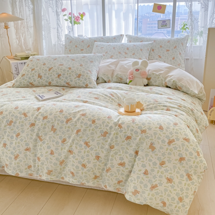 91家纺网 家纺一手货源 找家纺 柠馨 2023新款13376全棉单品枕套 欢乐兔