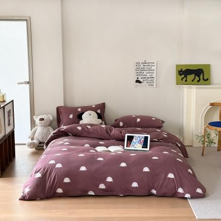 91家纺网 家纺一手货源 找家纺 （总）爱丽丝 2023新款全活性印花全棉a类母婴级针织棉四件套