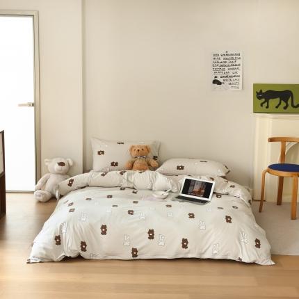 91家纺网 家纺一手货源 找家纺 （总）爱丽丝 2023新款全活性印花全棉a类母婴级针织棉四件套