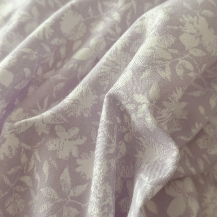 91家纺网 家纺一手货源 找家纺 爱丽丝 2023新款全活性印花全棉a类母婴级针织棉四件套 薄雾清晨（紫）