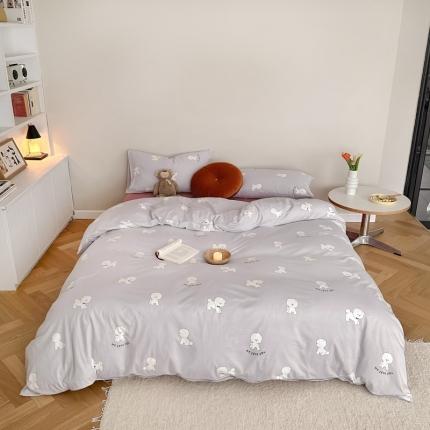 爱丽丝 2023新款全活性印花全棉a类母婴级针织棉四件套 贵宾小狗