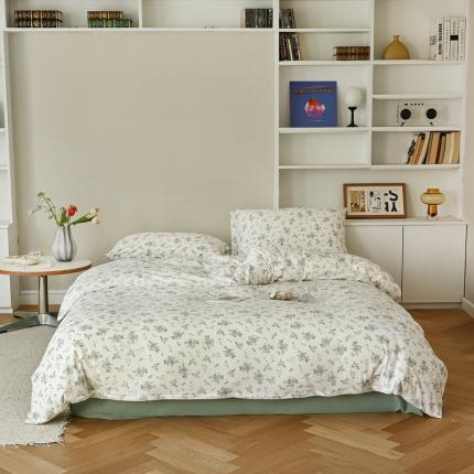 爱丽丝 2023新款全活性印花全棉a类母婴级针织棉四件套 金风玉露