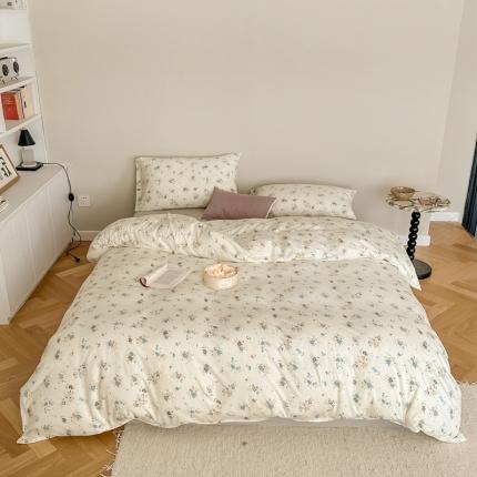 爱丽丝 2023新款全活性印花全棉a类母婴级针织棉四件套 蓝色多瑙河