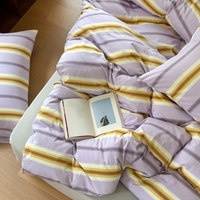 91家纺网 家纺一手货源 找家纺 爱丽丝 2023新款全活性印花全棉a类母婴级针织棉四件套 普罗旺斯