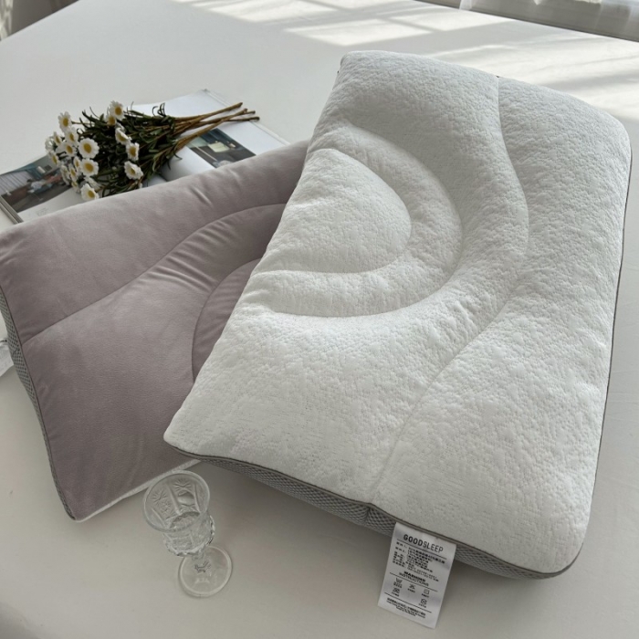 91家纺网 家纺一手货源 找家纺 星芯合家纺 2024新款凉感双面反弓软管枕白色