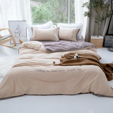 91家纺网 家纺一手货源 找家纺 （总）云上 2023新款60S水洗棉简爱刺绣系列四件套