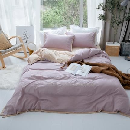 91家纺网 家纺一手货源 找家纺 （总）云上 2023新款60S水洗棉简爱刺绣系列四件套