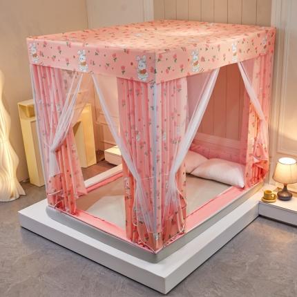 91家纺网 家纺一手货源 找家纺 （总）千逸虹 2024新款印花遮光坐床回底蚊帐