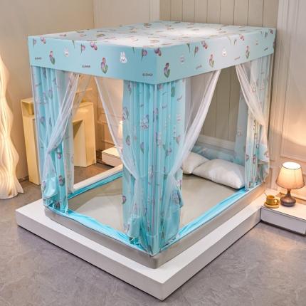 91家纺网 家纺一手货源 找家纺 （总）千逸虹 2024新款印花遮光坐床回底蚊帐