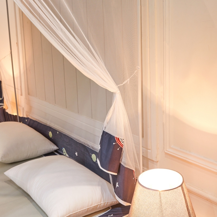 91家纺网 家纺一手货源 找家纺 千逸虹 2024新款印花遮光坐床回底蚊帐 太空