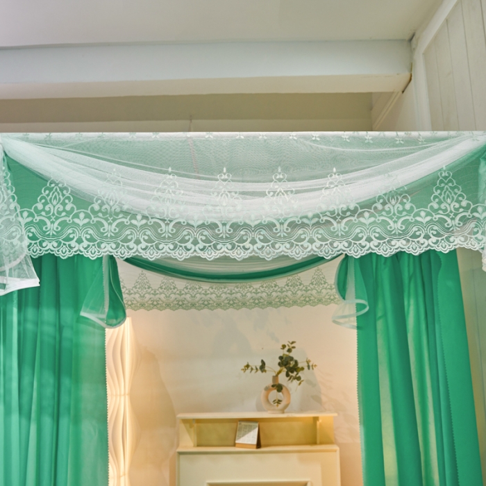 91家纺网 家纺一手货源 找家纺 千逸虹 2024新款印花遮光坐床回底蚊帐 天青佳人