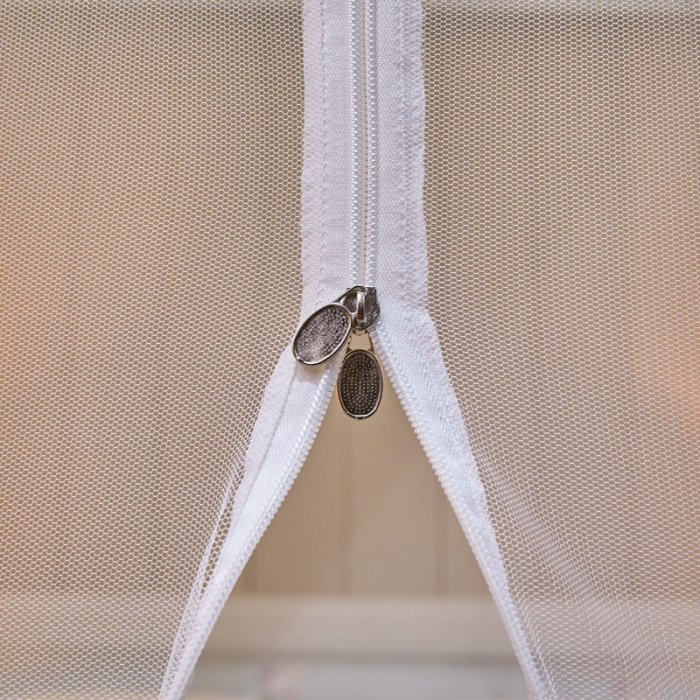 91家纺网 家纺一手货源 找家纺 千逸虹 2024新款印花遮光坐床回底蚊帐 郁金香蓝