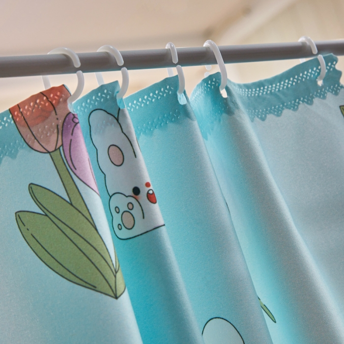 91家纺网 家纺一手货源 找家纺 千逸虹 2024新款印花遮光坐床回底蚊帐 郁金香蓝