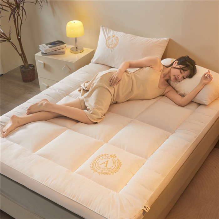 91家纺网 家纺一手货源 找家纺 美梦里 2023新款A类酒店风抗菌软垫床垫 珍珠白