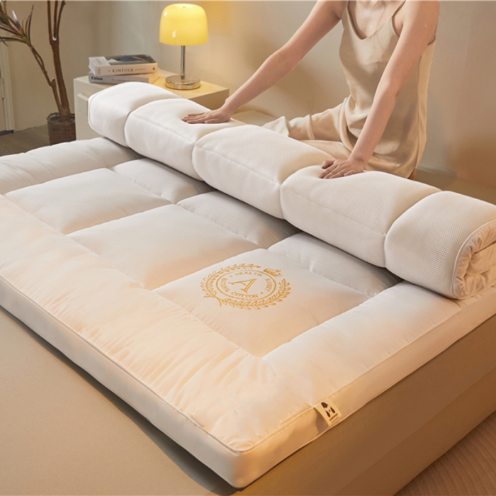 91家纺网 家纺一手货源 找家纺 美梦里 2023新款A类酒店风抗菌软垫床垫 珍珠白