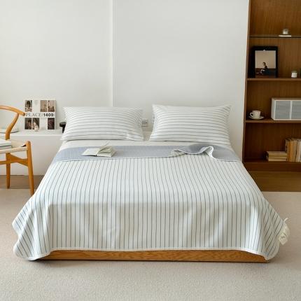 91家纺网 家纺一手货源 找家纺 （总）云上 2023新款针织棉条纹夏凉毯