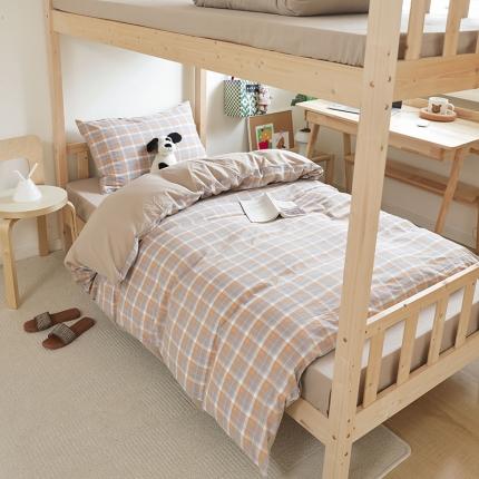 91家纺网 家纺一手货源 找家纺 卡巴伦家纺 2023新款开学季纯棉A类水洗棉绣花款三件套 松米杏格