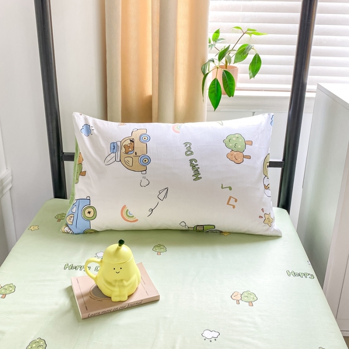 91家纺网 家纺一手货源 找家纺 吉象 2025新款全棉印花学生宿舍三件套 工程车