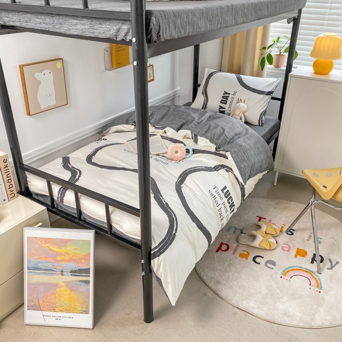 91家纺网 家纺一手货源 找家纺 吉象 2025新款全棉印花学生宿舍三件套 凯文