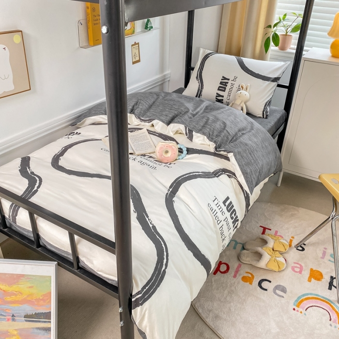 91家纺网 家纺一手货源 找家纺 吉象 2025新款全棉印花学生宿舍三件套 凯文