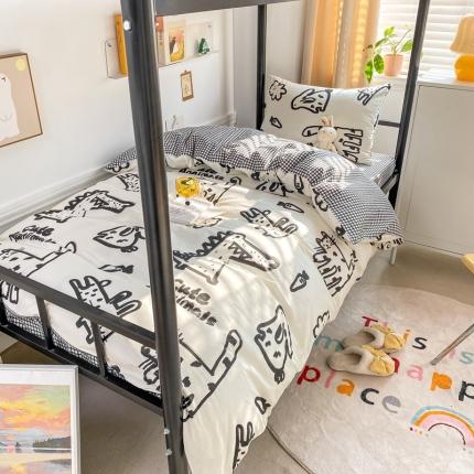 吉象 2025新款全棉印花学生宿舍三件套 漫画家