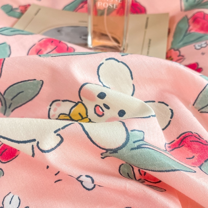 91家纺网 家纺一手货源 找家纺 吉象 2025新款全棉印花学生宿舍三件套 遇见爱