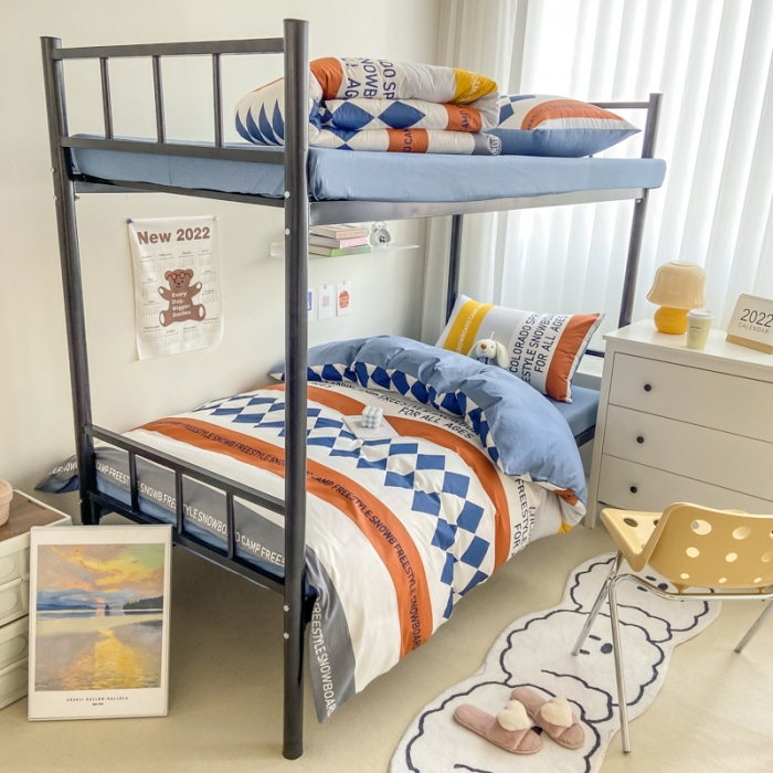 91家纺网 家纺一手货源 找家纺 吉象 2025新款全棉印花学生宿舍三件套 马里奥