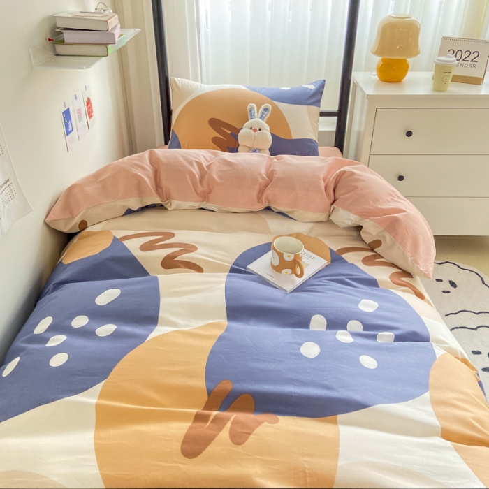 91家纺网 家纺一手货源 找家纺 吉象 2025新款全棉印花学生宿舍三件套 悉尼豆沙
