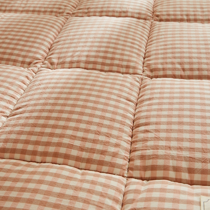 91家纺网 家纺一手货源 找家纺 暖阳 2025新款A类新疆棉花学生宿舍床垫 粉玉小格