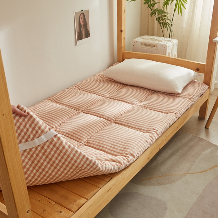 91家纺网 家纺一手货源 找家纺 暖阳 2025新款A类新疆棉花学生宿舍床垫 粉玉小格