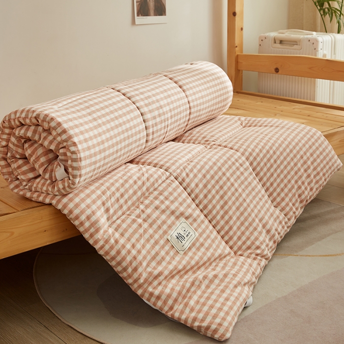 91家纺网 家纺一手货源 找家纺 暖阳 2025新款A类新疆棉花学生宿舍床垫 粉玉小格