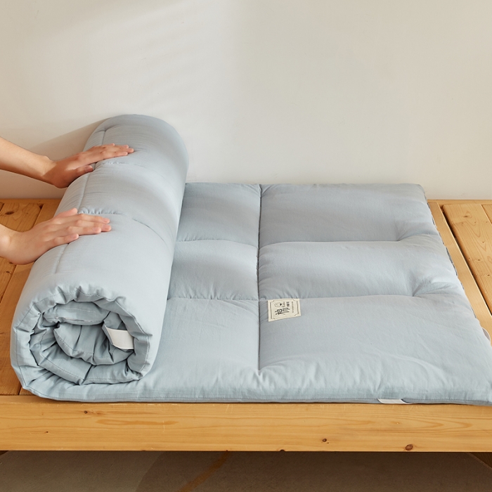 91家纺网 家纺一手货源 找家纺 暖阳 2025新款A类新疆棉花学生宿舍床垫 静谧蓝