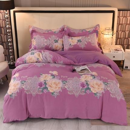 91家纺网 家纺一手货源 找家纺 （总）磨毛世家 2023新款ab版四件套铂金加厚保暖